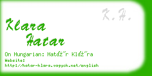 klara hatar business card